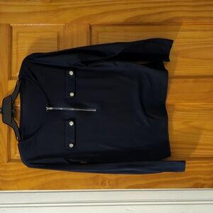 Navy Blue Long Sleeve Blouse - Size Small